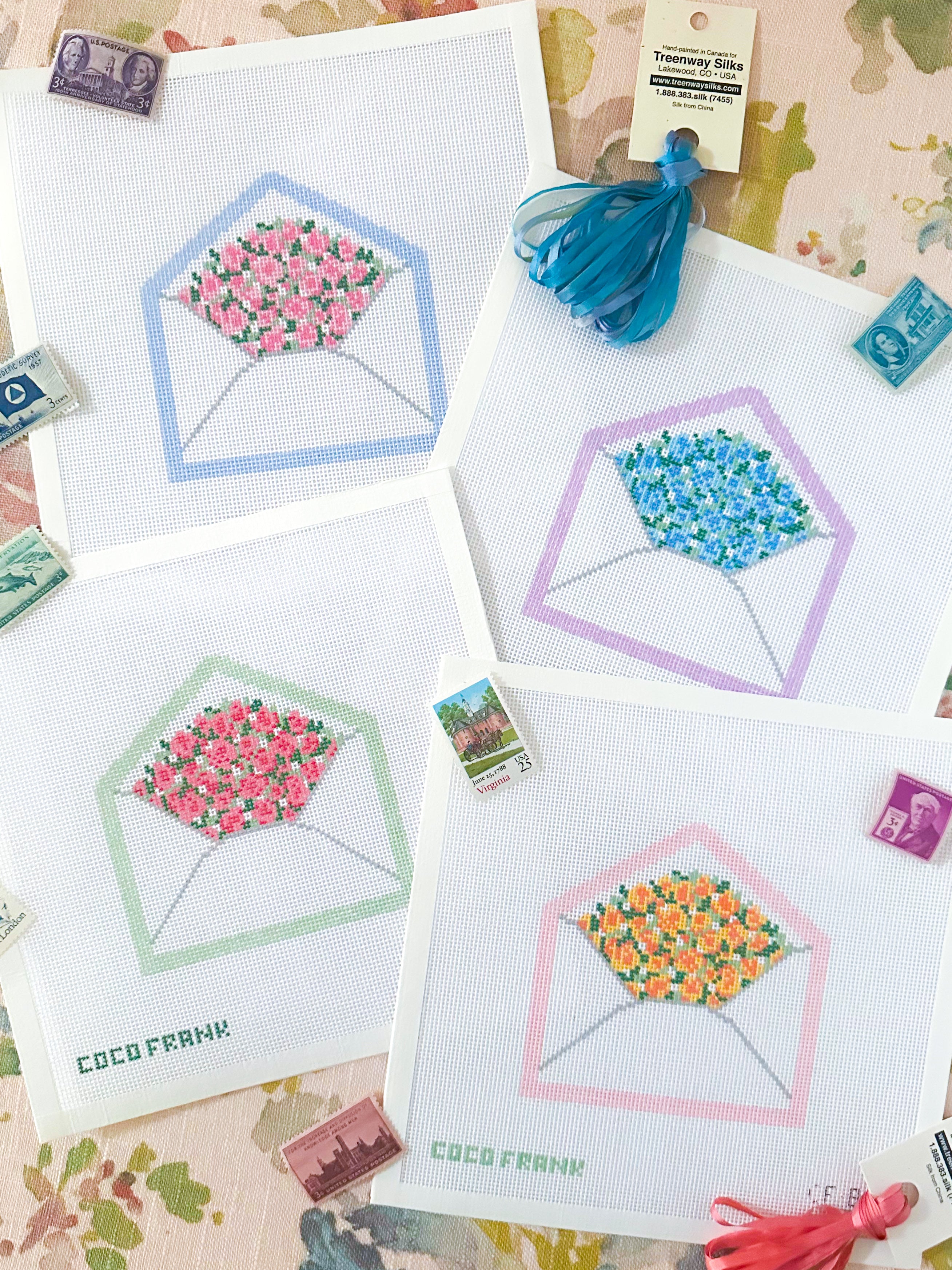 Love Letter Pink Needlepoint Canvas 18 Mesh – Coco Frank Studio