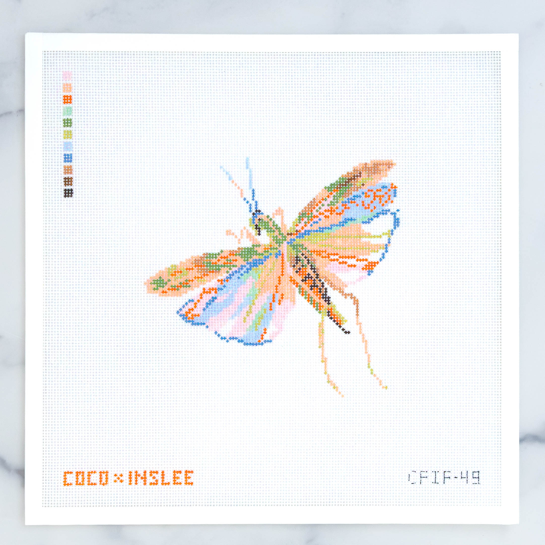 Inslee Fariss Flying Grasshopper | Needlepoint Canvas – Coco Frank