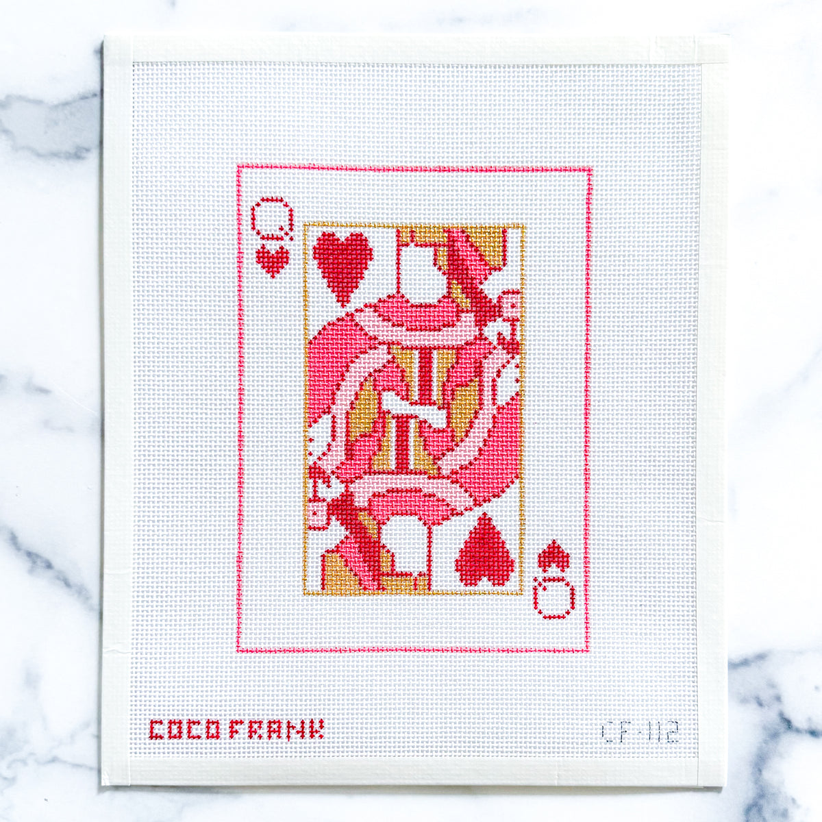 Queen of Hearts (Large) Needlepoint Canvas 13 Mesh – Coco Frank Studio