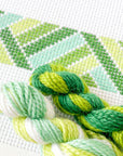 Diagonals Keychain Green