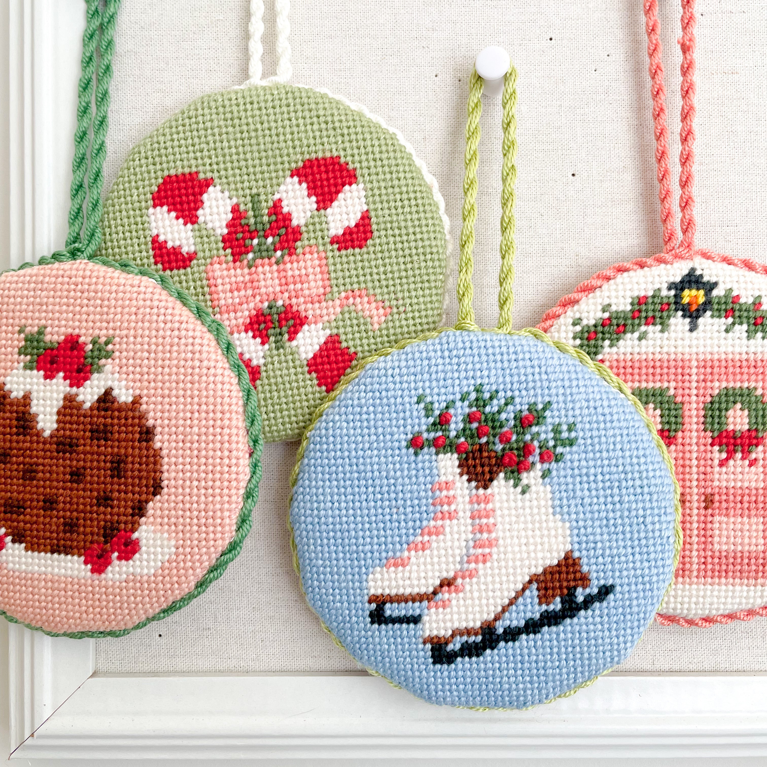 Candy Cane ~ Knitter's Needles, Tools & Yarn Medium Candy Cane handpainted  Needlepoint Canvas CH Design from Danji