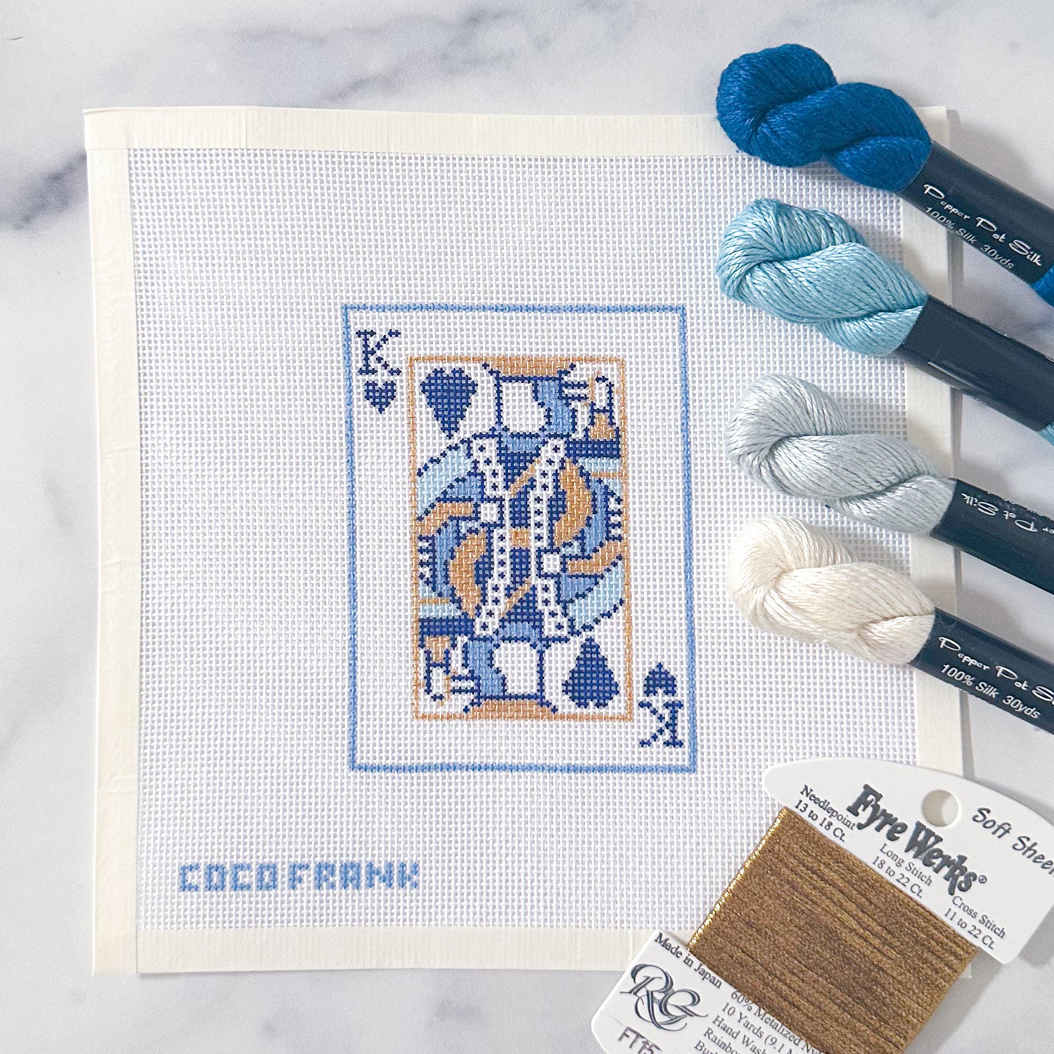 King of Hearts Needlepoint Canvas 18 Mesh – Coco Frank Studio