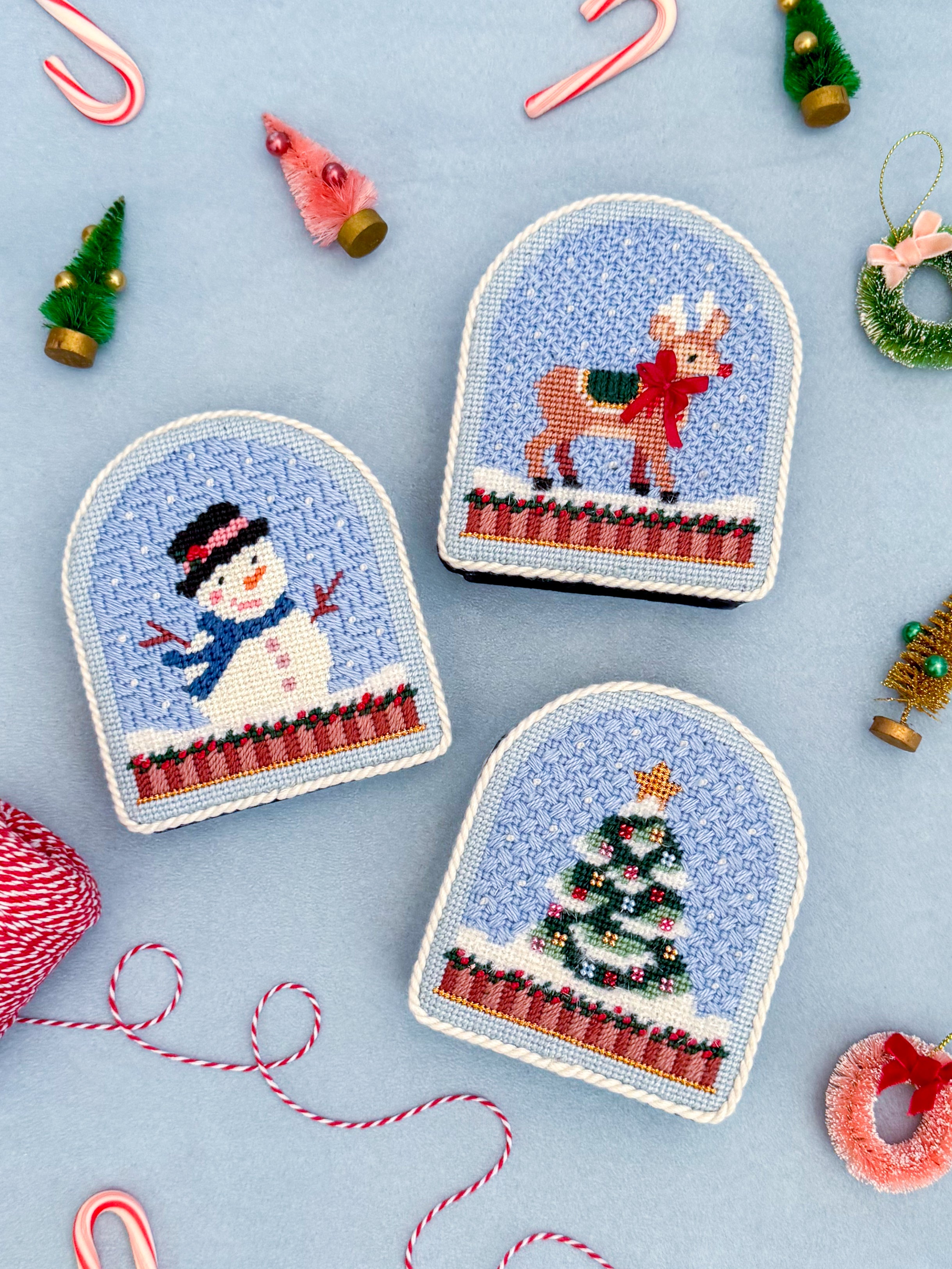 Reindeer Snow Globe Needlepoint Canvas – Coco Frank Studio