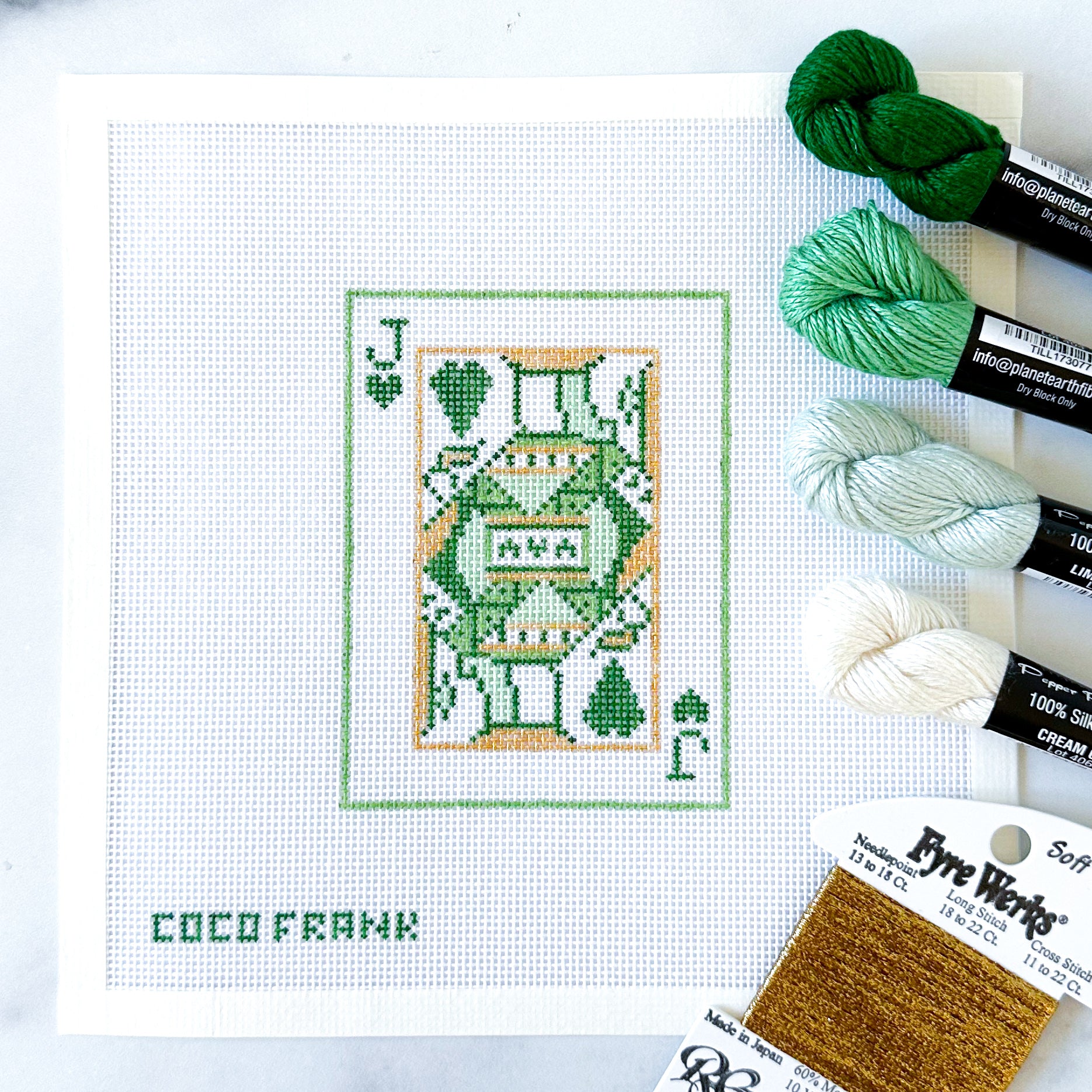 Jack of Hearts Needlepoint Canvas 18 Mesh – Coco Frank Studio