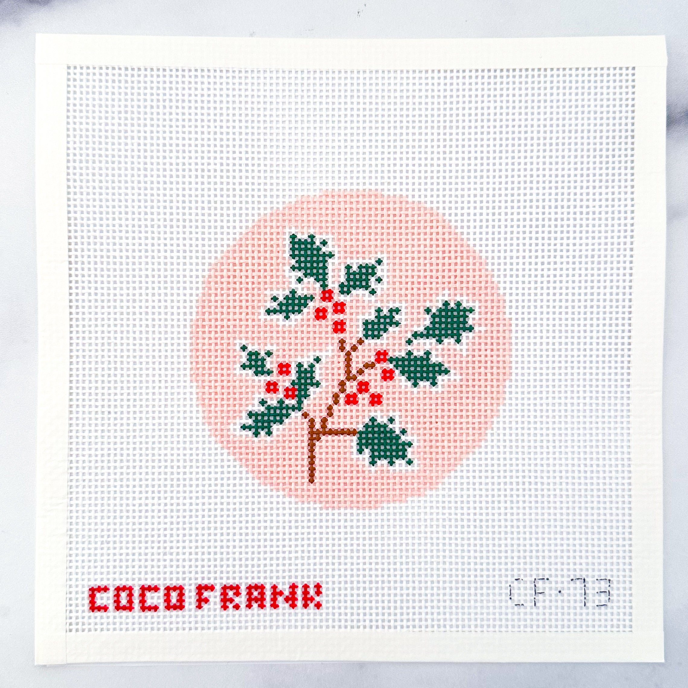 holly。様 Holly Round Needlepoint Canvas Kit – Coco Frank Studio