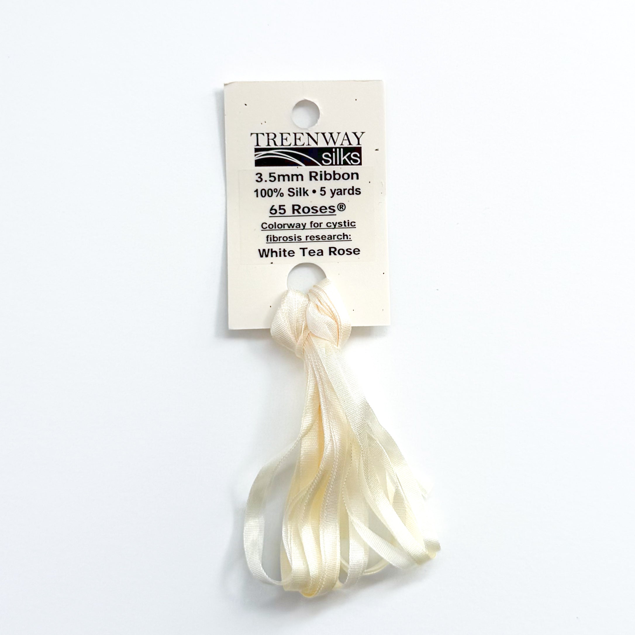 Treenway Silks Ribbon 3.5mm 65 Roses® - White Tea Rose – Coco