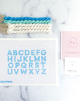 Blue Alphabet Sampler