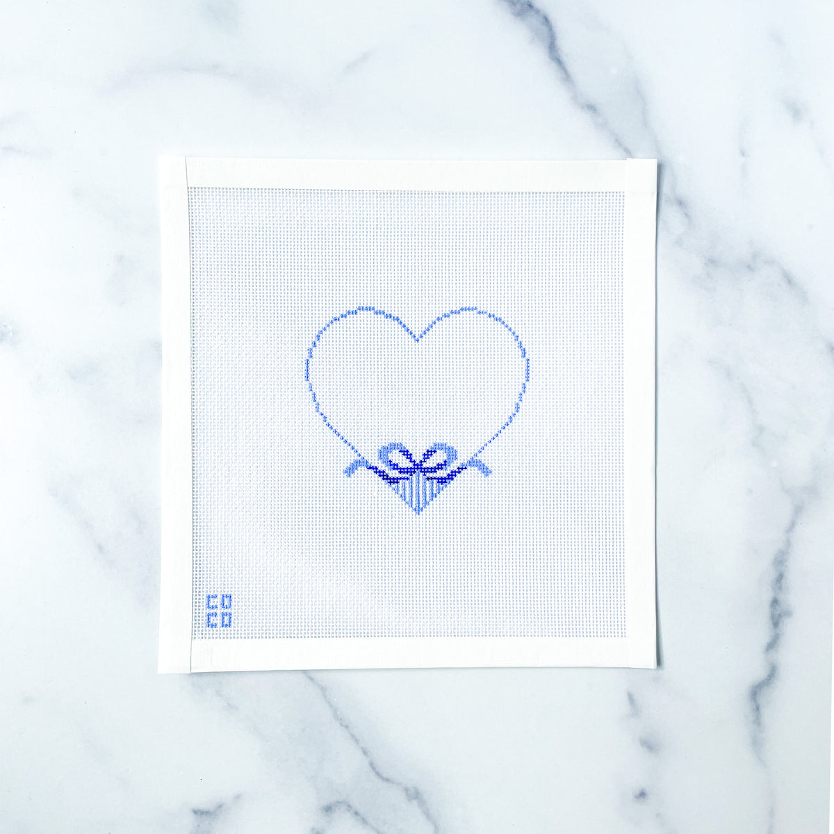 Something Blue Heart Needlepoint Canvas – Coco Frank Studio