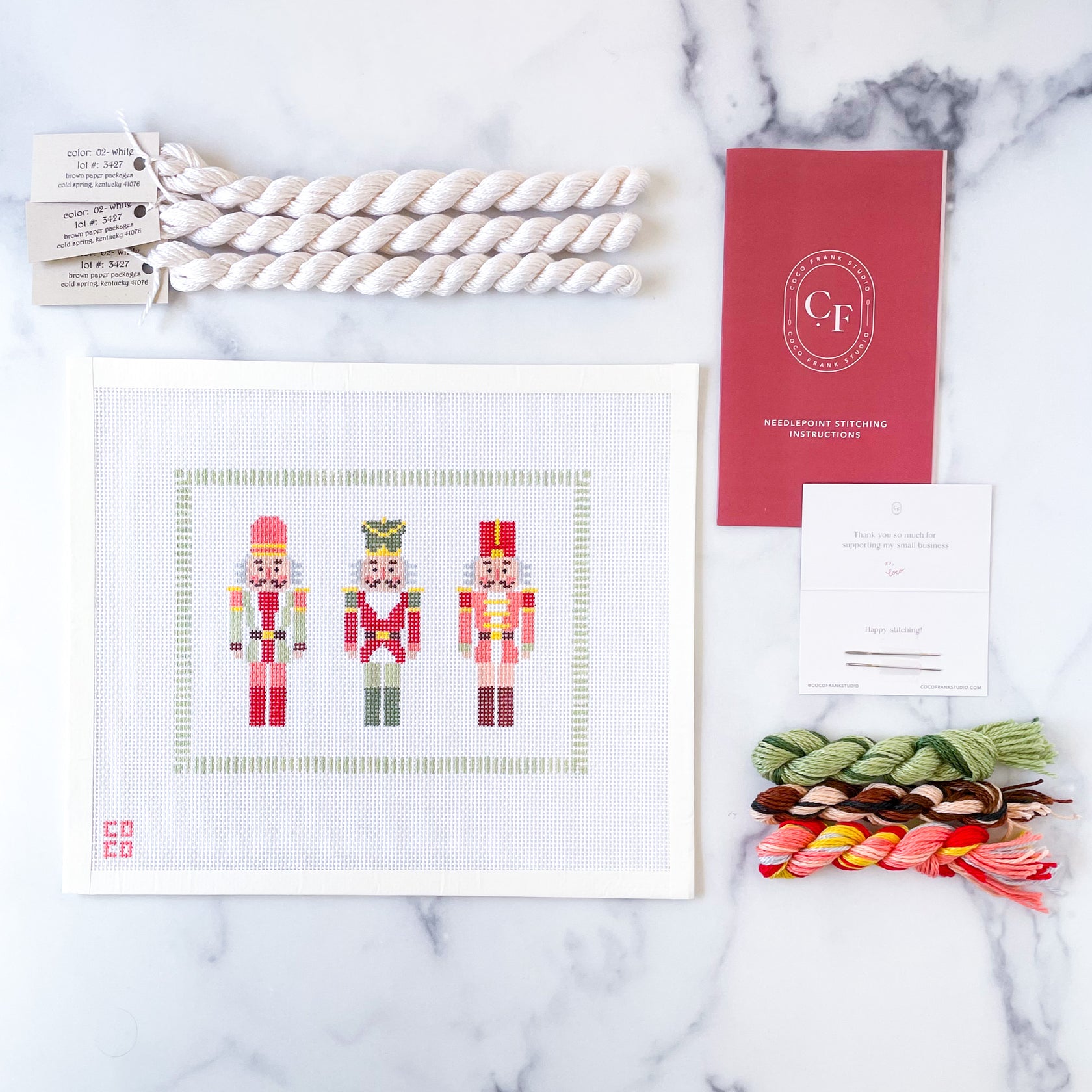 Nutcrackers Needlepoint Canvas Kit – Coco Frank Studio