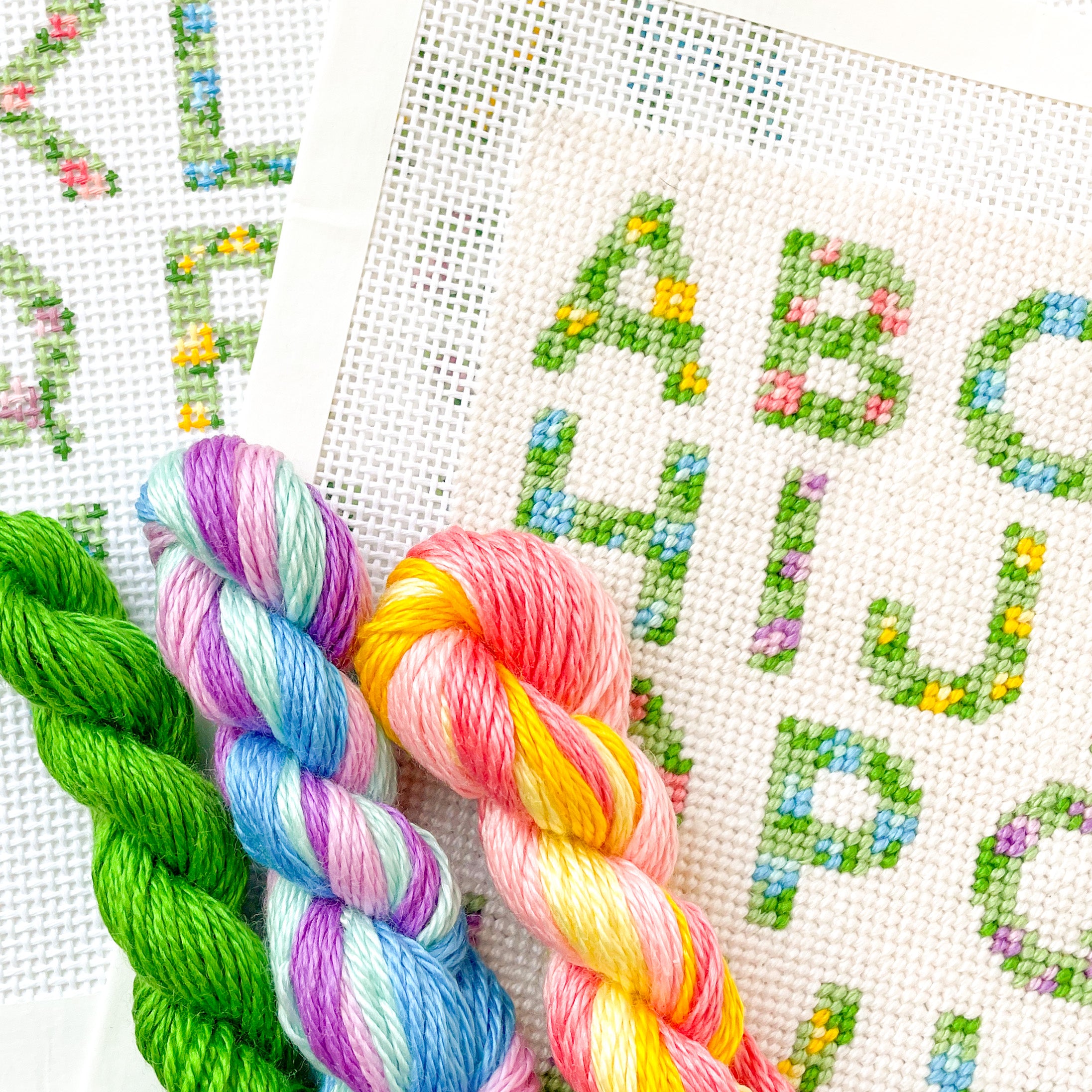 Floral Alphabet Sampler Needlepoint Canvas Kit – Coco Frank Studio