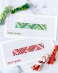 Diagonals Keychain Green